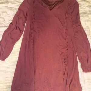 Altar'd State Mauve Long Sleeve Dress